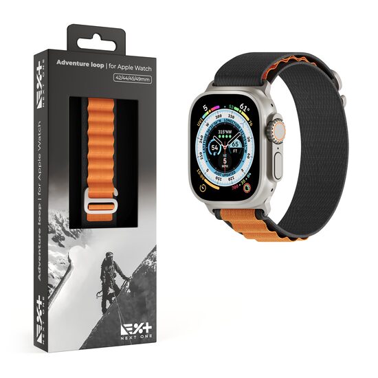 NEXT ONE Adventure Loop for Apple Watch 45/46/49mm | Black/Orange