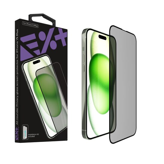 NEXT ONE All-rounder Privacy Glass Screen Protector for iPhone 15 Plus