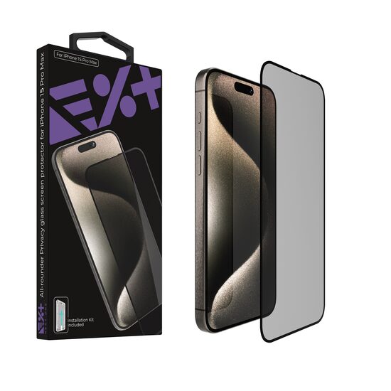 NEXT ONE All-rounder Privacy Glass Screen Protector for iPhone 15 Pro Max