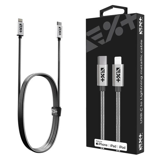 NEXT ONE Metallic Cable USB-C to Lightning | Silver
